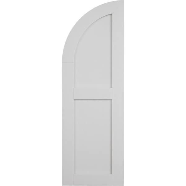 Ekena Millwork Smooth 2 Equal Flat Panel w/Quarter Round Arch Top Faux Wood Shutters, 15W x 62H 47 Low Side, PR - SHUFPQ15X62SMPR