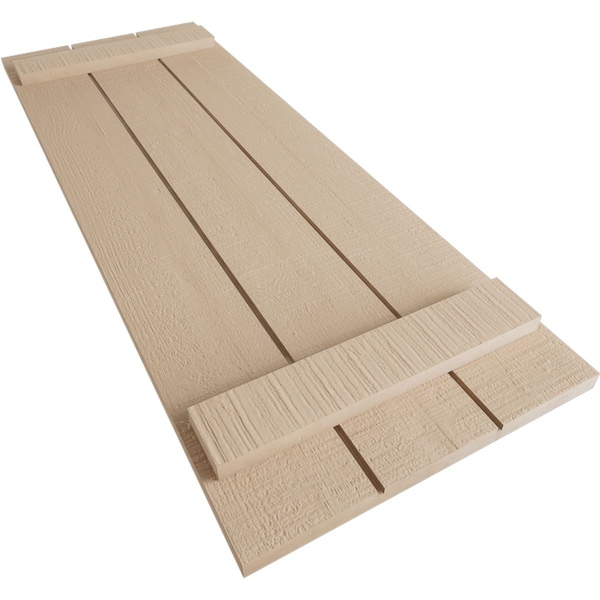 Ekena Millwork Rustic Three Board Joined Board-n-Batten Rough Cedar Faux Wood Shutters, 16 1/2W x 38H, PR - SHUBJS16X38RCPR