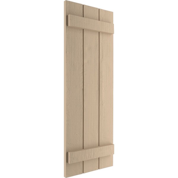 Ekena Millwork Rustic Three Board Joined Board-n-Batten Rough Cedar Faux Wood Shutters, 16 1/2W x 38H, PR - SHUBJS16X38RCPR