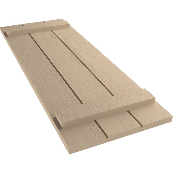 Ekena Millwork Rustic Three Board Joined Board-n-Batten Rough Cedar Faux Wood Shutters, 16 1/2W x 38H, PR - SHUBJS16X38RCPR