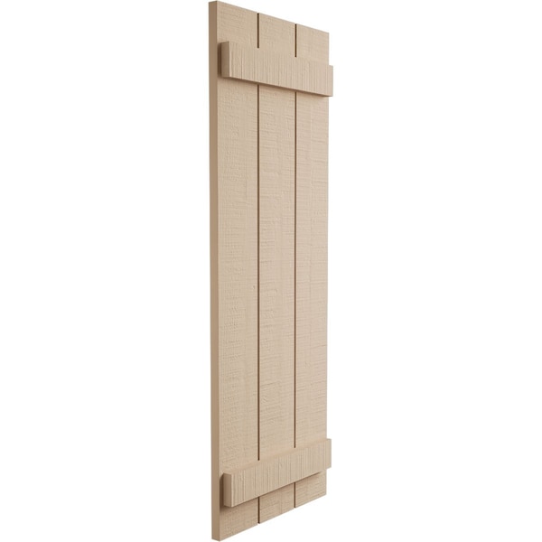 Ekena Millwork Rustic Three Board Joined Board-n-Batten Rough Cedar Faux Wood Shutters, 16 1/2W x 38H, PR - SHUBJS16X38RCPR