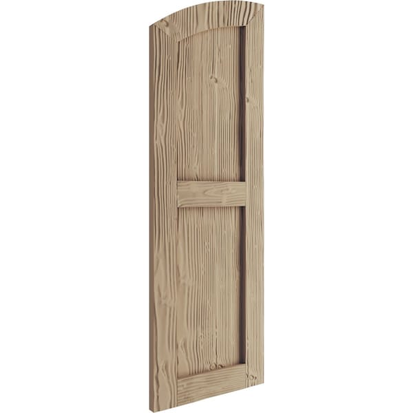 Ekena Millwork Sandblasted 2 Equal Flat Panel w/Elliptical Top Faux Wood Shutters, 12W x 50H 46 Low Side, PR - SHUFPL12X50SDPR