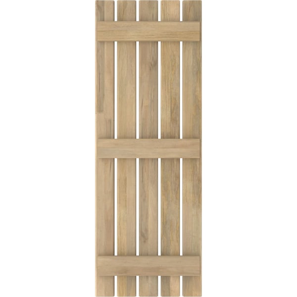 Ekena Millwork Americraft 5-Board (3 Batten) Exterior Real Wood Spaced Board-n-Batten Shutters, ARW401SB519X55UNH, PR - ARW401SB519X55UNH