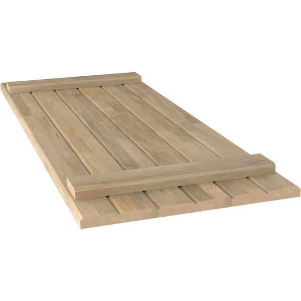 Ekena Millwork Americraft 6-Board (2 Batten) Exterior Real Wood Joined Board-n-Batten Shutters, ARW101BB621X59UNH, PR - ARW101BB621X59UNH