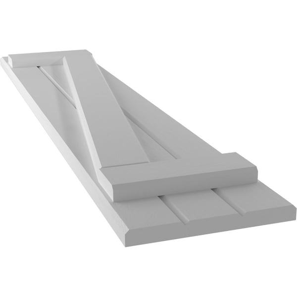 Ekena Millwork Americraft 3-Board (2 Batten) Wood Joined Board-n-Batten Shutters w/ Z-Bar, ARW102BB311X49PRH - ARW102BB311X49PRH
