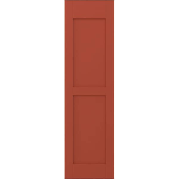 Ekena Millwork Americraft 2 Equal Flat Panel Exterior Real Wood Shutters, RW101FP18X60CLH, PR - RW101FP18X60CLH