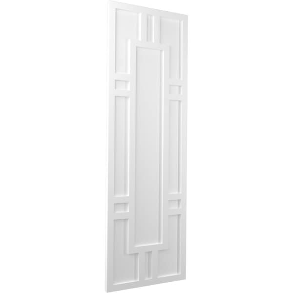 Ekena Millwork True Fit PVC Hastings Fixed Mount Shutters, White, 18W x 55H, PR - TFP001HS18X055WH