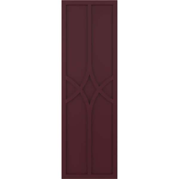 Ekena Millwork True Fit PVC Cedar Park Fixed Mount Shutters, Wine Red, 15W x 67H, PR - TFP001CP15X067WR