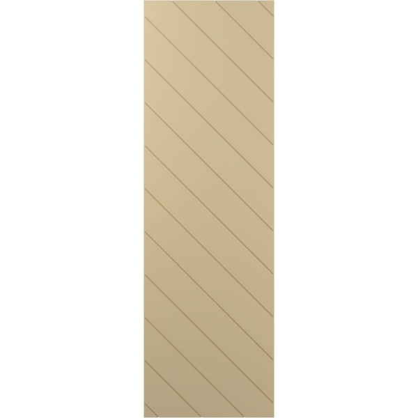 Ekena Millwork 18W x 28H True Fit PVC Diagonal Slat Modern Style Fixed Mount Shutters, Natural Twine, PR - TFP001DG18X028NT