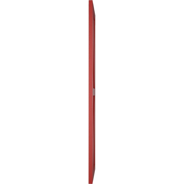 Ekena Millwork True Fit PVC Two Equal Panel Farmhouse Fixed Mount Shutters w/ Z-Bar, Fire Red , 18W x 37H, PR - TFP102FH18X037BR