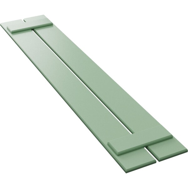 Ekena Millwork True Fit PVC, Two Board Spaced Board-n-Batten Shutters, Seaglass, 11 1/4W x 26H, PR - TFP101SBF11X026SG