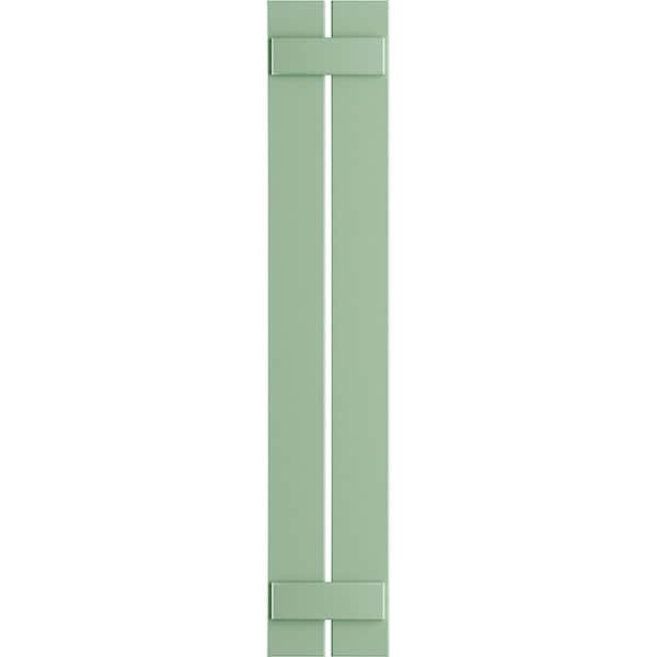 Ekena Millwork True Fit PVC, Two Board Spaced Board-n-Batten Shutters, Seaglass, 11 1/4W x 26H, PR - TFP101SBF11X026SG