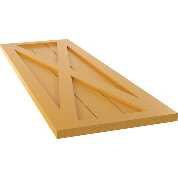 Ekena Millwork True Fit PVC Single X-Board Farmhouse Fixed Mount Shutters, Turmeric, 15W x 57H, PR - TFP001FH15X057TU