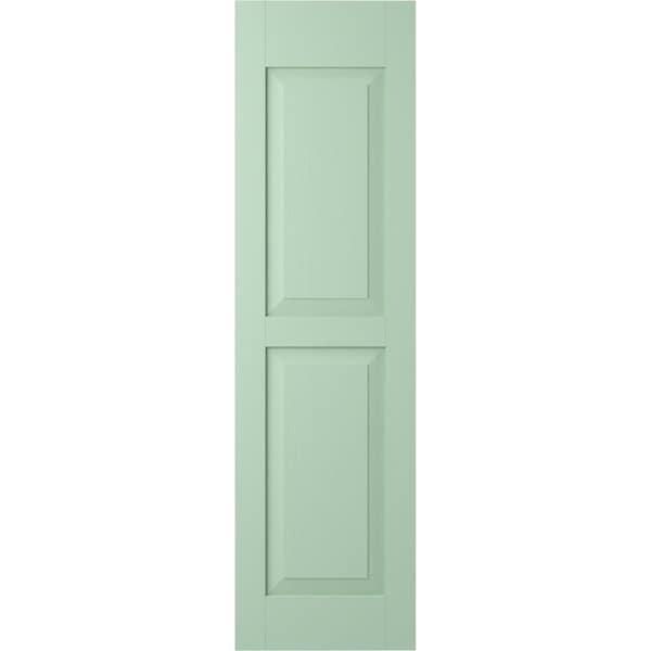 Ekena Millwork Americraft 2 Equal Flat Panel Exterior Real Wood Shutters, RW101FP15X66SGH, PR - RW101FP15X66SGH