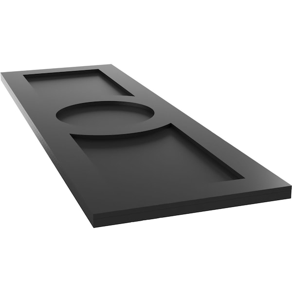 Ekena Millwork True Fit PVC Center Circle Arts & Crafts Fixed Mount Shutters, Black, 15W x 69H, PR - TFP001AC15X069BL