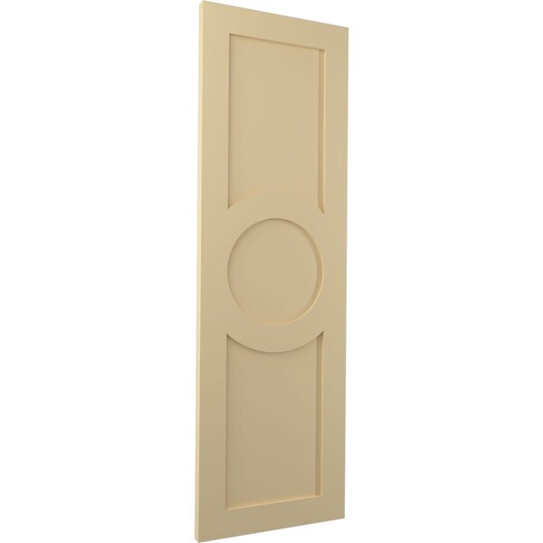 Ekena Millwork True Fit PVC Center Circle Arts & Crafts Fixed Mount Shutters, Natural Twine, 12W x 45H, PR - TFP001AC12X045NT