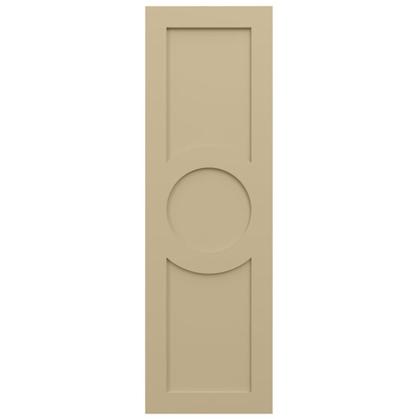 Ekena Millwork True Fit PVC Center Circle Arts & Crafts Fixed Mount Shutters, Natural Twine, 12W x 45H, PR - TFP001AC12X045NT