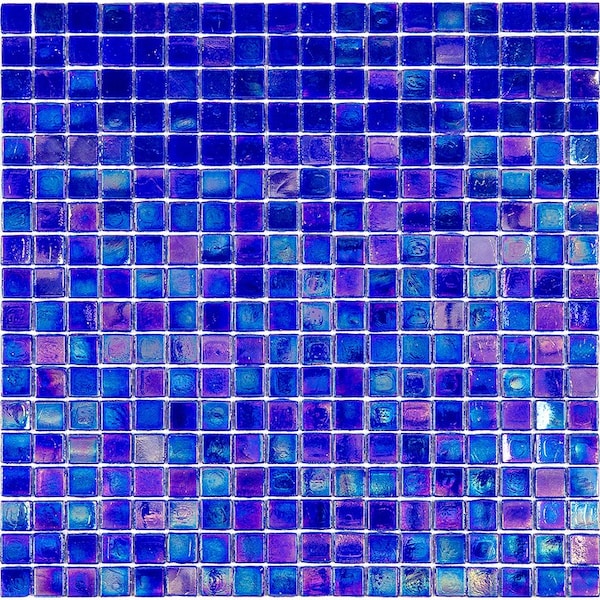 Apollo Tile Skosh 11.6inx11.6in Glossy Shimmer Cobalt Blue Glass Mosaic Wall and Floor Tile 18.69 sqft/cs, 20PK - APLNB88BL565A