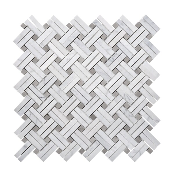 Apollo Tile Sample, Miele Beige & White Hexagon 11.5"x10.5" Marble Mosaic Tile - APLKB99G01EC25 SAMPLE