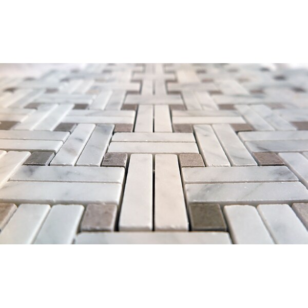Apollo Tile Sample, Miele Beige & White Hexagon 11.5"x10.5" Marble Mosaic Tile - APLKB99G01EC25 SAMPLE