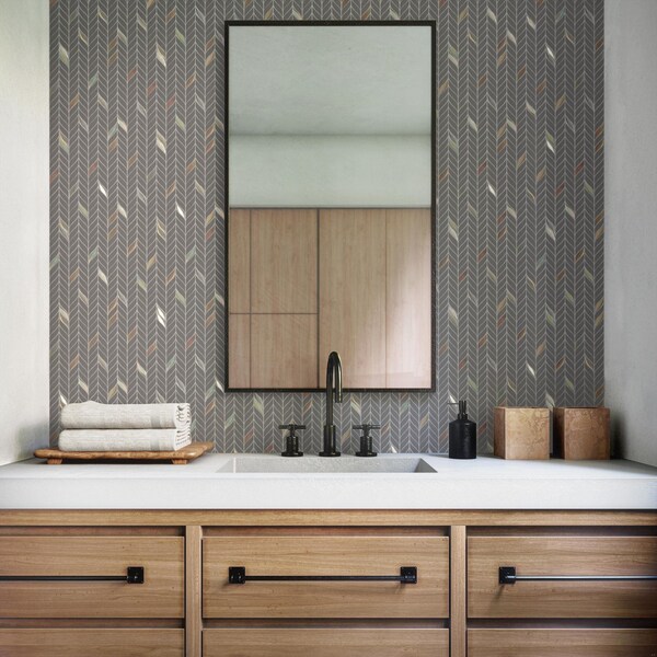 Daltile Starcastle 2'' Leaf Glass Wall and Floor Mosaic, 15PK - SC79LEAFMSMT