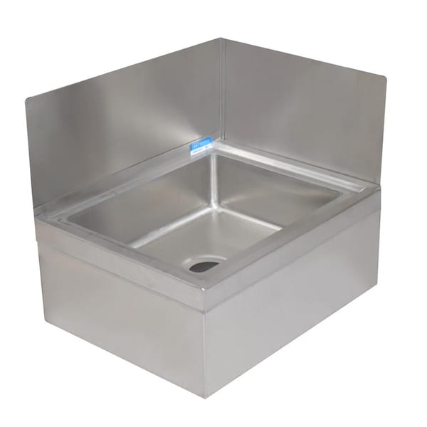 Bk Resources 2-Sided Stainless Steel Backsplash For BKMS-2424 Mop Sinks, 18 GA T-304 - MS-2424-SS2