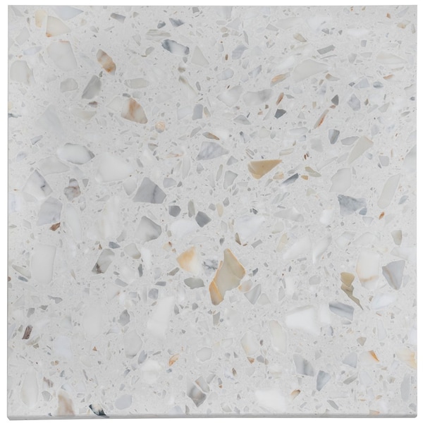 Apollo Tile 24x24 in. Honed White Gold Terrazzo Large Format Wall and Floor Tile 7.75 sq ft/case, 2PK - APLTRZ88PERA
