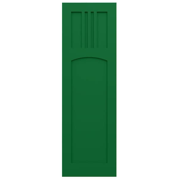 Ekena Millwork True Fit PVC San Miguel Mission Style Fixed Mount Shutters, Viridian Green, 18W x 72H, PR - TFP001SM18X072HG
