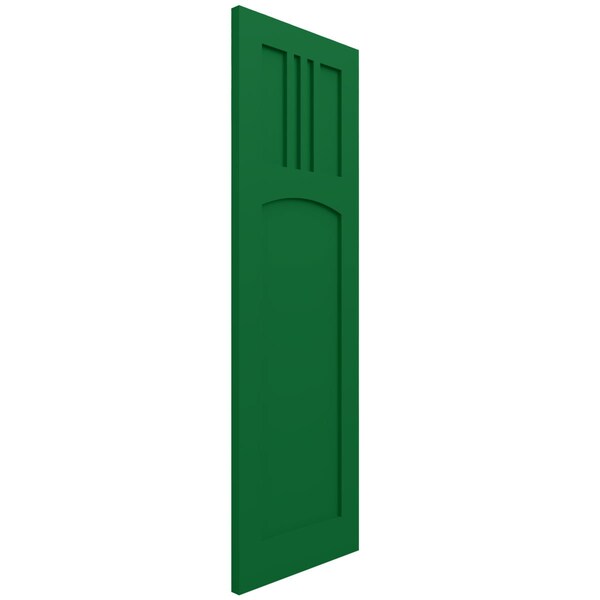 Ekena Millwork True Fit PVC San Miguel Mission Style Fixed Mount Shutters, Viridian Green, 18W x 72H, PR - TFP001SM18X072HG