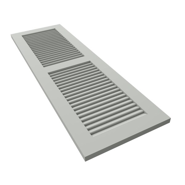 Ekena Millwork True Fit PVC Two Equal Louver Shutters, Hailstorm Gray, 12W x 32H, PR - TFP101LVF12X032ST