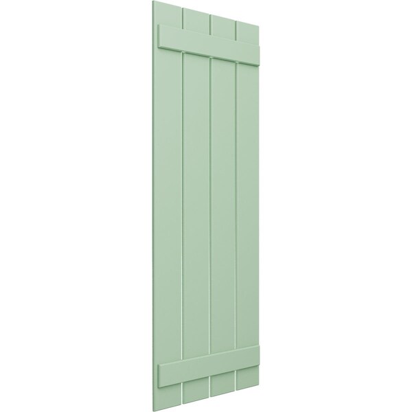 Ekena Millwork True Fit PVC, Four Board Spaced Board-n-Batten Shutters, Seaglass , 23W x 34H, PR - TFP101SBF23X034SG
