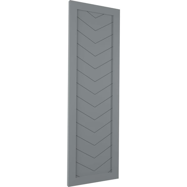Ekena Millwork True Fit PVC Single Panel Chevron Modern Style Fixed Mount Shutters, Ocean Swell, 15W x 60H, PR - TFP001CV15X060CH