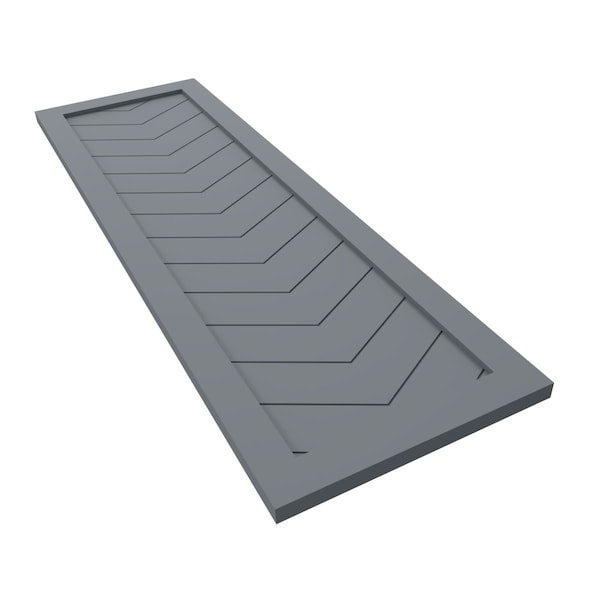 Ekena Millwork True Fit PVC Single Panel Chevron Modern Style Fixed Mount Shutters, Ocean Swell, 15W x 60H, PR - TFP001CV15X060CH