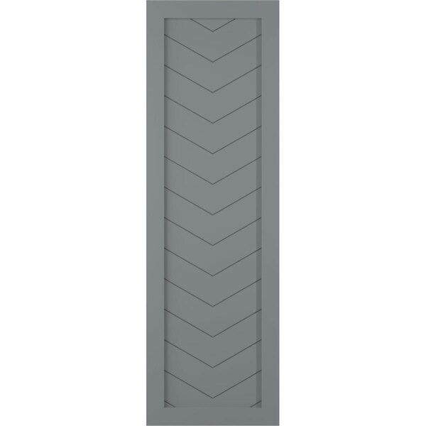 Ekena Millwork True Fit PVC Single Panel Chevron Modern Style Fixed Mount Shutters, Ocean Swell, 15W x 60H, PR - TFP001CV15X060CH