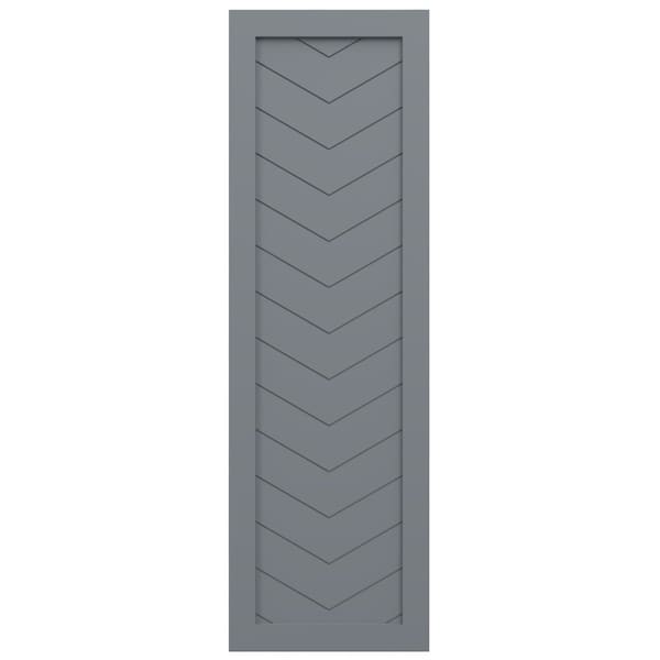 Ekena Millwork True Fit PVC Single Panel Chevron Modern Style Fixed Mount Shutters, Ocean Swell, 15W x 60H, PR - TFP001CV15X060CH
