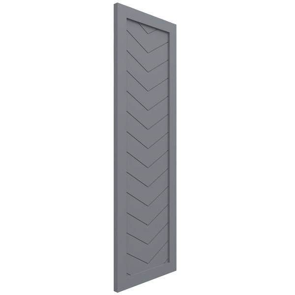 Ekena Millwork True Fit PVC Single Panel Chevron Modern Style Fixed Mount Shutters, Ocean Swell, 15W x 60H, PR - TFP001CV15X060CH