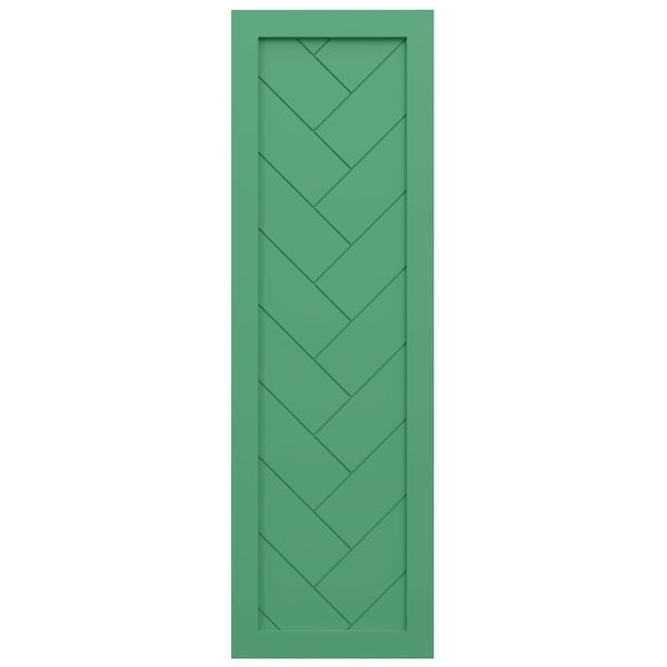 Ekena Millwork True Fit PVC Single Panel Herringbone Modern Style Fixed Mount Shutters, Lilly Pads, 18W x 53H, PR - TFP001HB18X053LP