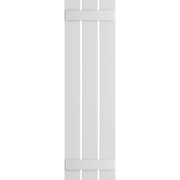 Ekena Millwork True Fit PVC Three Board Spaced Board-n-Batten Shutters, White , 17 1/8W x 79H, PR - TFP101SBF17X079WH