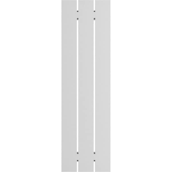 Ekena Millwork True Fit PVC Three Board Spaced Board-n-Batten Shutters, White , 17 1/8W x 79H, PR - TFP101SBF17X079WH