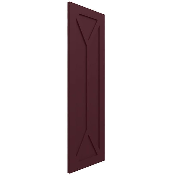 Ekena Millwork True Fit PVC San Carlos Mission Style Fixed Mount Shutters, Wine Red, 15W x 80H, PR - TFP001SC15X080WR