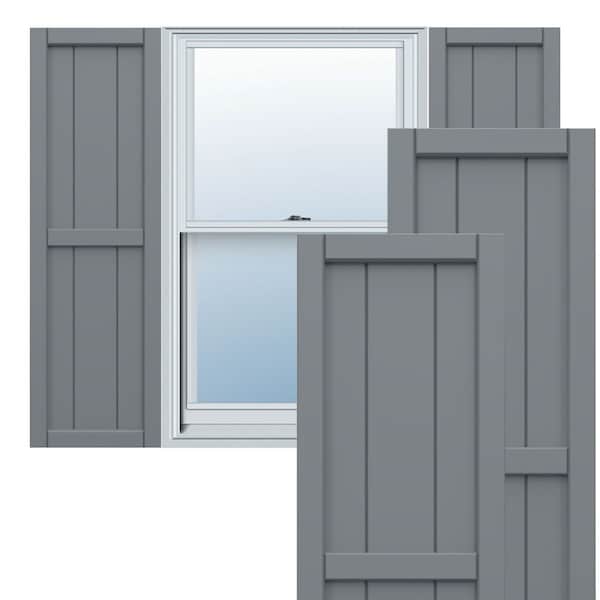Ekena Millwork True Fit PVC, Two Board Framed Board-n-Batten Shutters, Ocean Swell, 10 3/4W x 31H, PR - TFP101BF11X031CH