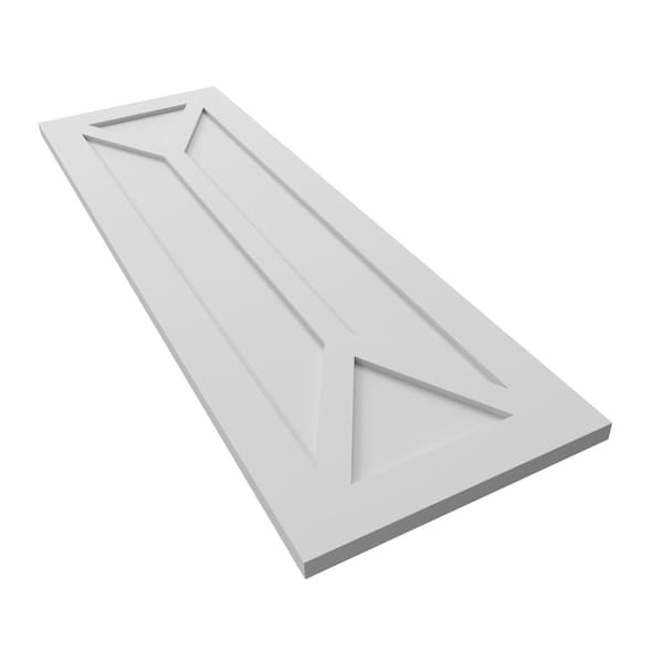 Ekena Millwork True Fit PVC San Carlos Mission Style Fixed Mount Shutters, White, 12W x 35H, PR - TFP001SC12X035WH