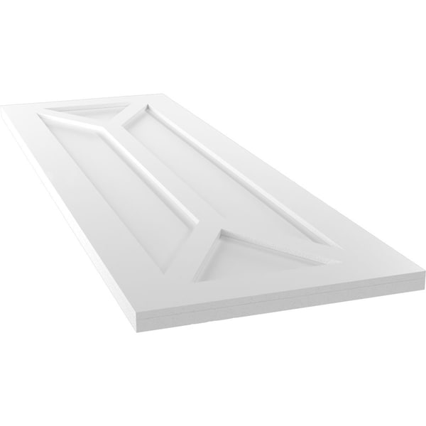 Ekena Millwork True Fit PVC San Carlos Mission Style Fixed Mount Shutters, White, 12W x 35H, PR - TFP001SC12X035WH