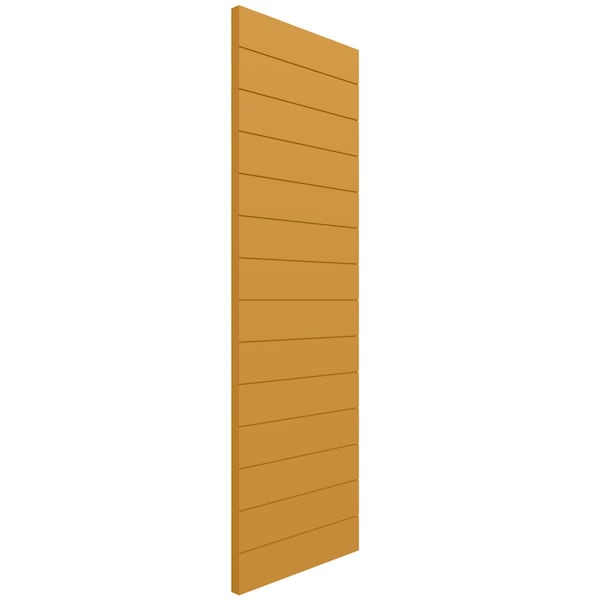 Ekena Millwork True Fit PVC Horizontal Slat Modern Style Fixed Mount Shutters, Turmeric, 18W x 67H, PR - TFP001HZ18X067TU