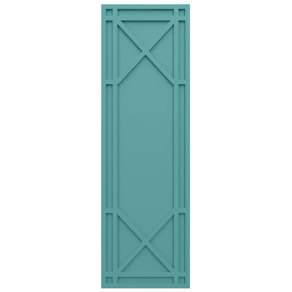 Ekena Millwork True Fit PVC Bungalow Fixed Mount Shutters, Pure Turquoise, 12W x 43H, PR - TFP001BG12X043PT