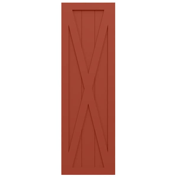 Ekena Millwork True Fit PVC Single X-Board Farmhouse Fixed Mount Shutters, Colorful Leaves, 12W x 45H, PR - TFP001FH12X045CL