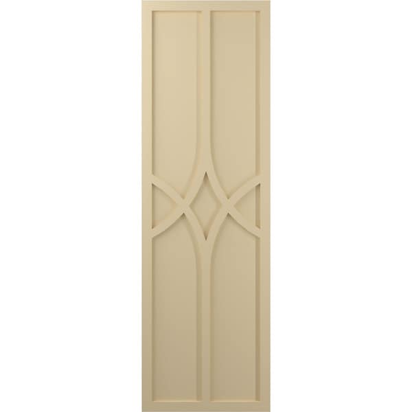 Ekena Millwork True Fit PVC Cedar Park Fixed Mount Shutters, Natural Twine, 12W x 74H, PR - TFP001CP12X074NT