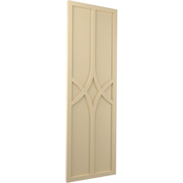 Ekena Millwork True Fit PVC Cedar Park Fixed Mount Shutters, Natural Twine, 12W x 74H, PR - TFP001CP12X074NT