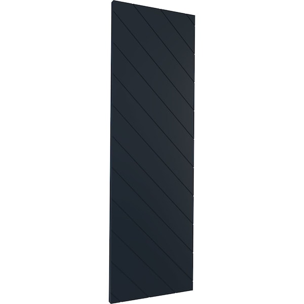 Ekena Millwork 18"W x 68"H True Fit PVC Diagonal Slat Modern Style Fixed Mount Shutters, Starless Night BluePair) - TFP001DG18X068OB