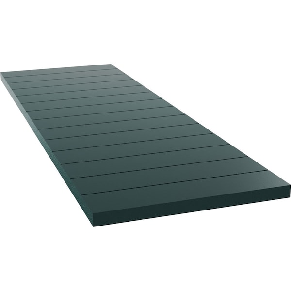 Ekena Millwork True Fit PVC Horizontal Slat Modern Style Fixed Mount Shutters, Thermal Green, 15W x 73H, PR - TFP001HZ15X073FG